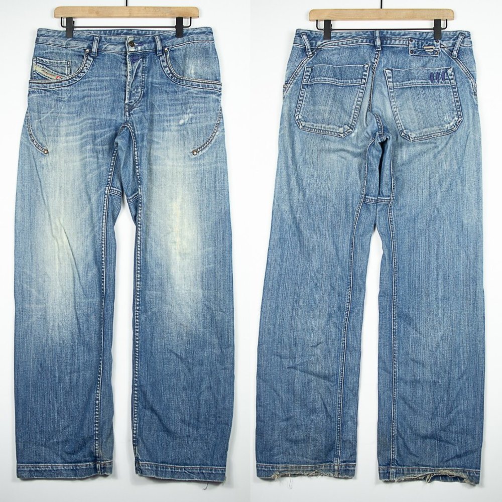 Diesel Rum Bum Distressed Purple Accented Denim